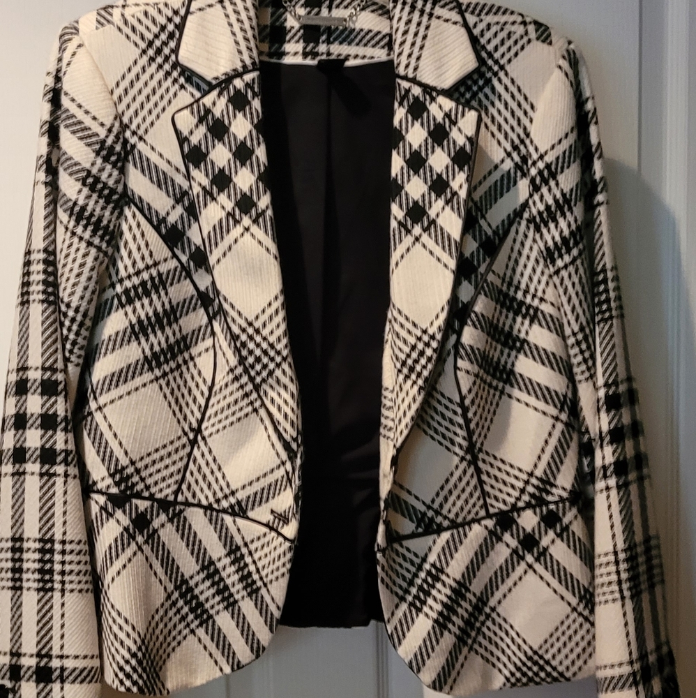 Black and white blazer